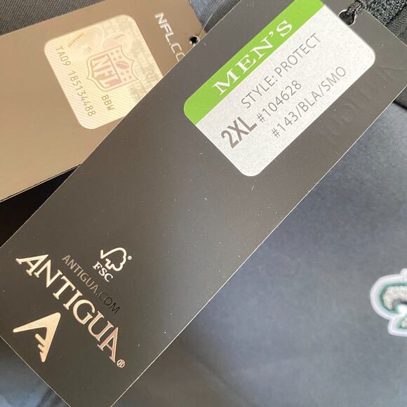 NFL Philadelphia Eagles Antigua Hooded Performance Jacket Men 2XL Black Gray NWT - Picture 7 of 12